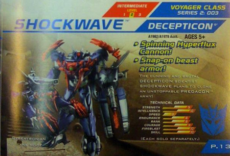 Transformers Prime Beast Hunters Voyager Shockwave