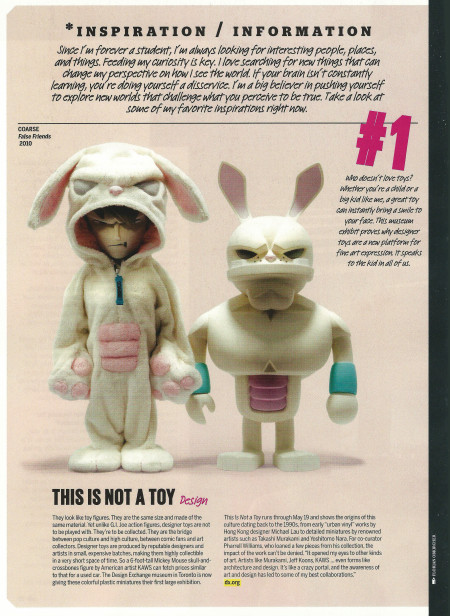 Pretentious! This page from a Pharrel Williams article in the Red Bulletin does a remarkable job of making collectors of designer toys look like snobs. Damn. 