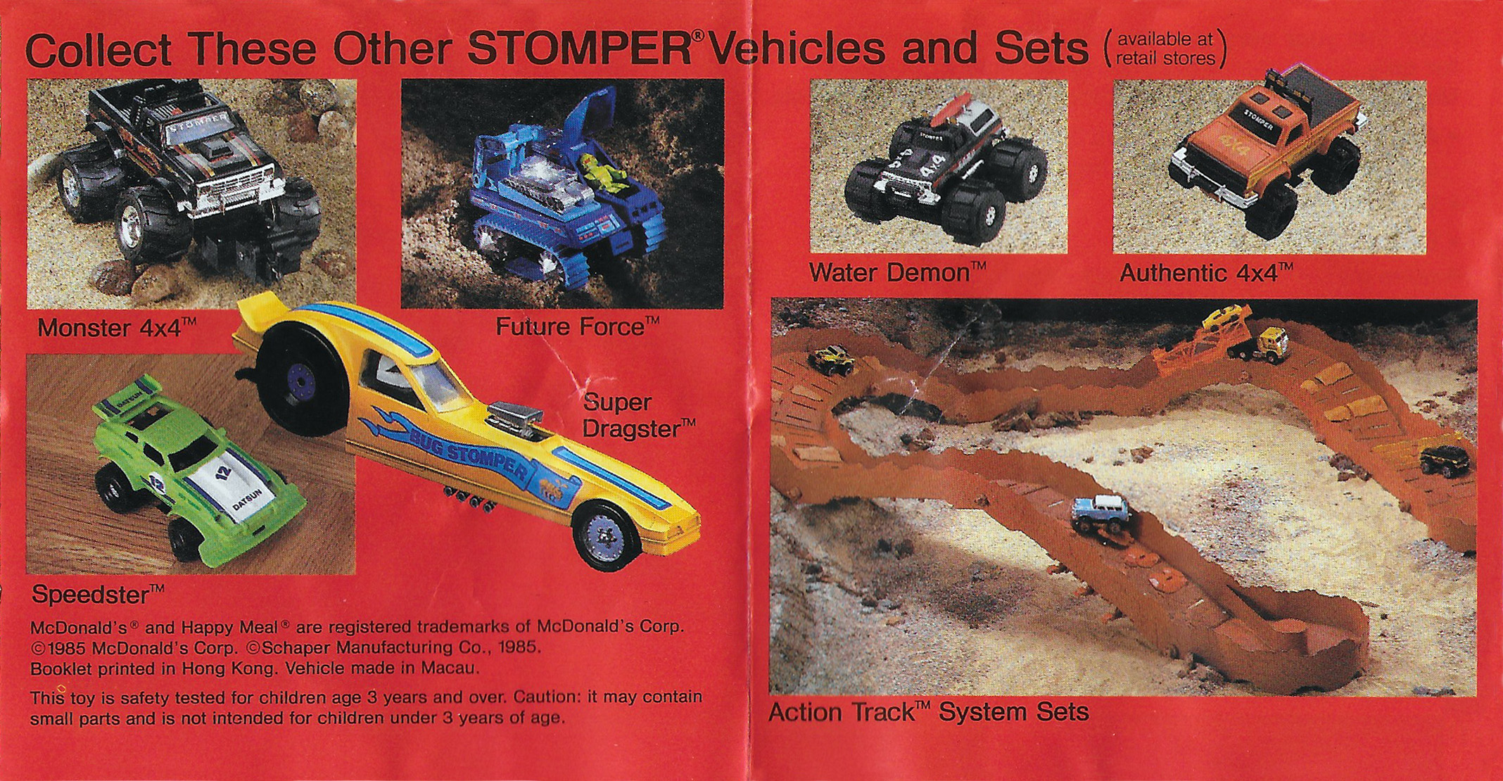 MIP McDonald's 1986 STOMPER MINI 4x4 Truck Schaper CHEVROLET Dodge YOUR CHOICE 