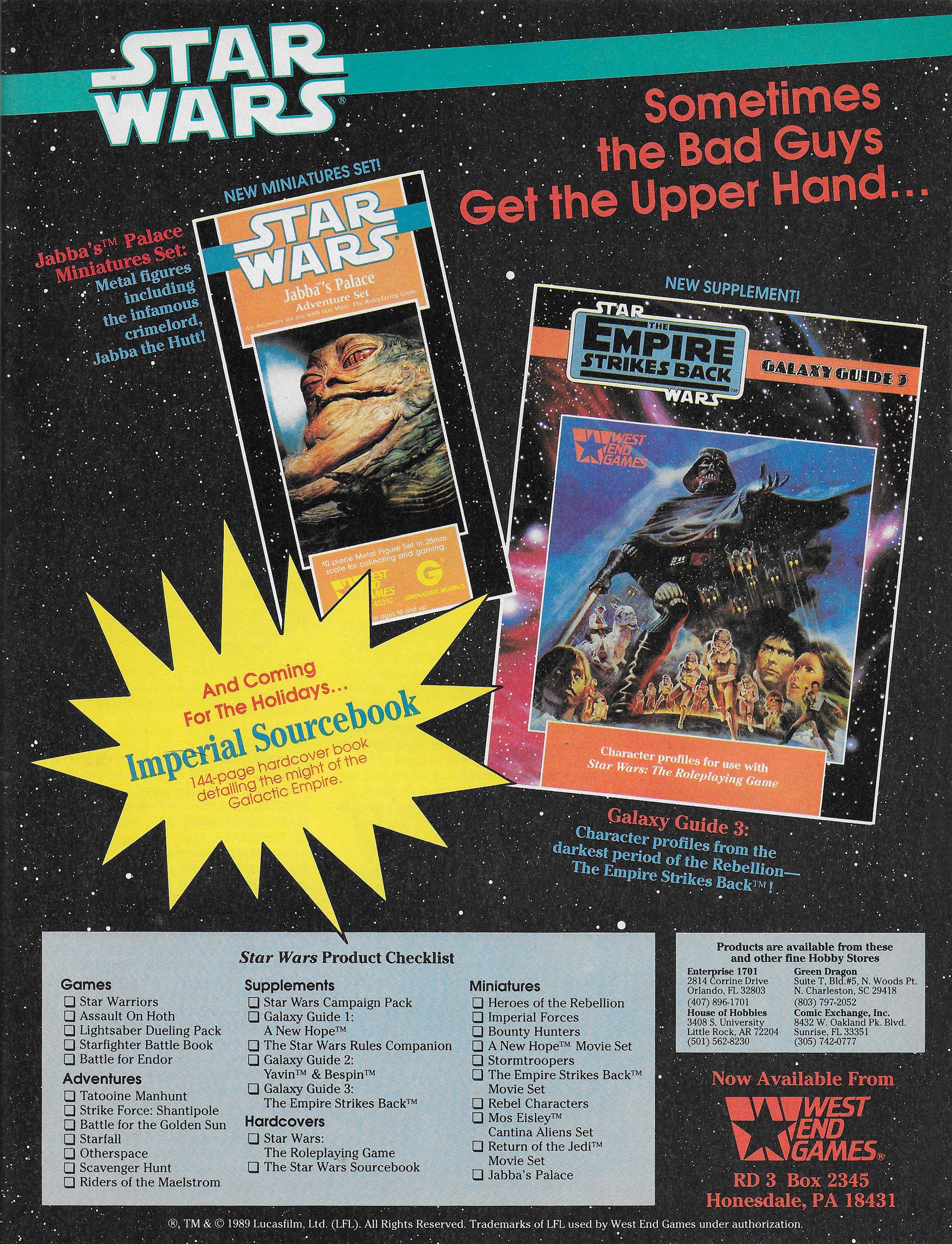 West End Games - Star Wars: The Roleplaying Game Miniatures (Vehicles)  (1988-99)